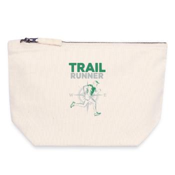 Trailrunning – ein Läufer in der Natur - Canvas Reißverschluss-Täschchen (18 x 19 cm) - Naturweiß - Vorne
