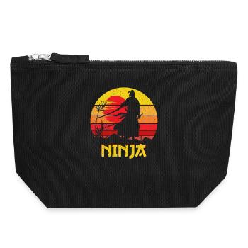 Ninja Vintage Schattenkriegerschwert - Canvas Reißverschluss-Täschchen (18 x 19 cm) - Schwarz - Vorne