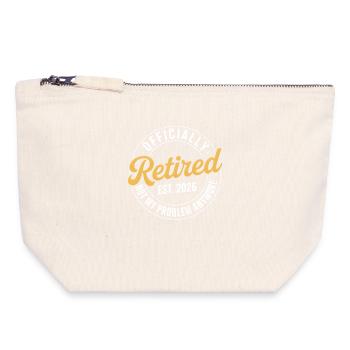 Retired 2026 Not My Problem Anymore Retirement - Pochette zippée en toile 18 x 19 cm - blanc naturel - Devant