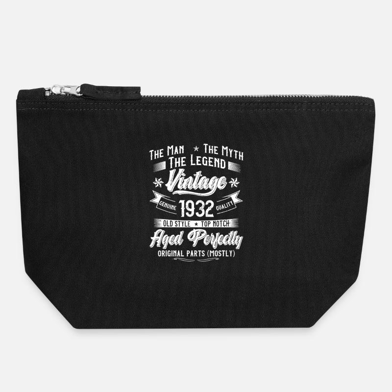 Imprimé Legend Tee vintage de 1932 - Pochette zippée en toile 18 x 19 cm - noir