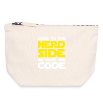 Nerd Side Retro Yellow Sci-Fi Typography Art - Canvas Zip Pouch 18 x 19 cm - nature - Front