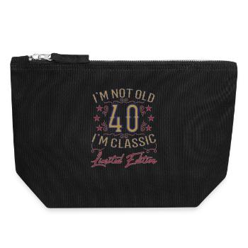 Dicton drôle du 40e anniversaire vintage - Pochette zippée en toile 18 x 19 cm - noir - Devant