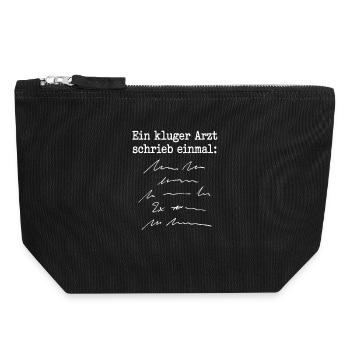 Ein Kluger Arzt Medizinstudent Praxis Ärzte Arzt - Canvas Reißverschluss-Täschchen (18 x 19 cm) - Schwarz - Vorne