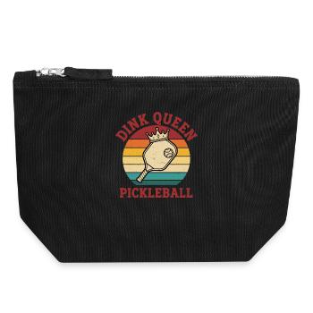 Pickleball Dink Queen Joueur drôle Adore le pickleball - Pochette zippée en toile 18 x 19 cm - noir - Devant
