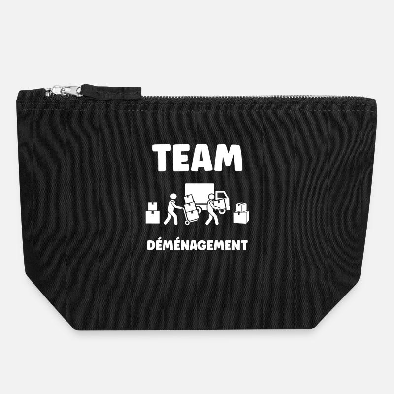 Équipe Déménagement Résolu - Pochette zippée en toile 18 x 19 cm - noir