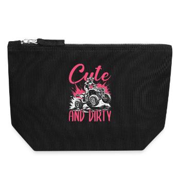 Quad ATV Femme Fille Quad Quad - Pochette zippée en toile 18 x 19 cm - noir - Devant