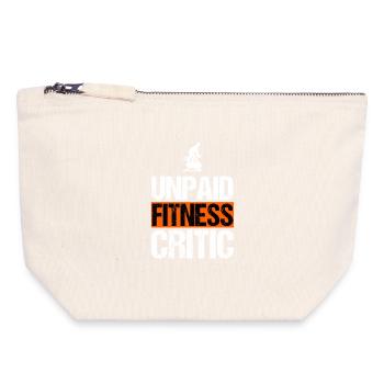 Unpaid Fitness Critic Funny Indoor Cycling Art - Canvas Zip Pouch 18 x 19 cm - nature - Front