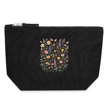 Wildflowers Flowers Flowers Natural Botanical Garden - Canvas Zip Pouch 18 x 19 cm - black - Front