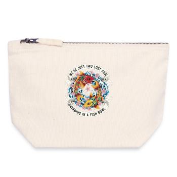 Tatouage du poisson koi au Japon - Pochette zippée en toile 18 x 19 cm - blanc naturel - Devant