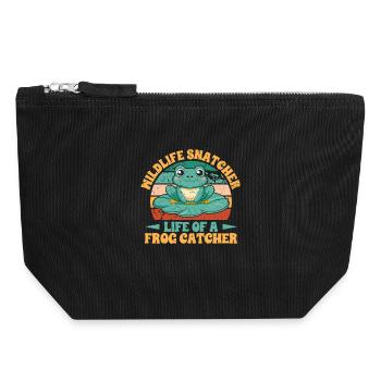Frog Catcher Mildlife Snatcher Frog - Canvas Reißverschluss-Täschchen (18 x 19 cm) - Schwarz - Vorne