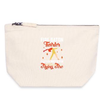 Danseuse de l’école de danse Vortex Dance - Pochette zippée en toile 18 x 19 cm - blanc naturel - Devant