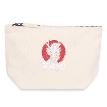 Tokyo Dragon Shirt Japan Samurai Style Streetwear - Canvas Reißverschluss-Täschchen (18 x 19 cm) - Naturweiß - Vorne