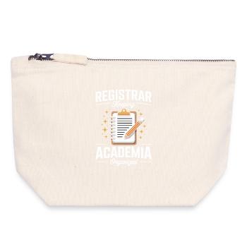Secrétariat de l’école Bureau de l’école Organisation de loisirs - Pochette zippée en toile 18 x 19 cm - blanc naturel - Devant