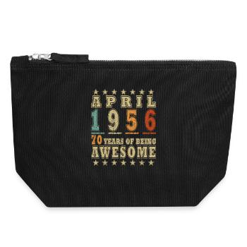April 1956 – 70 years of Awesome - Canvas Zip Pouch 18 x 19 cm - black - Front