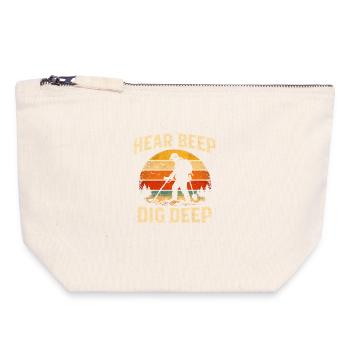 Bip Entendre Deep Creuser | Chasse au trésor de Sondeln - Pochette zippée en toile 18 x 19 cm - blanc naturel - Devant
