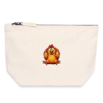 FCawF Problème résolu : Corbeau Sarcasme Humour noir - Pochette zippée en toile 18 x 19 cm - blanc naturel - Devant