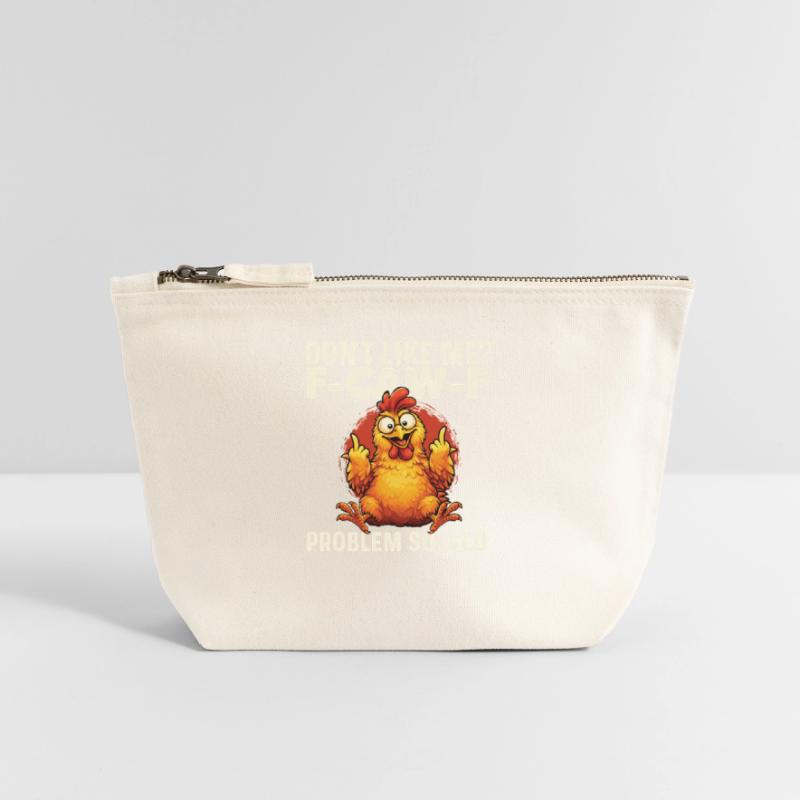 FCawF Problem Solved Crow Sarcasm Dark Humor Canvas Zip Pouch 18 x 19 cm