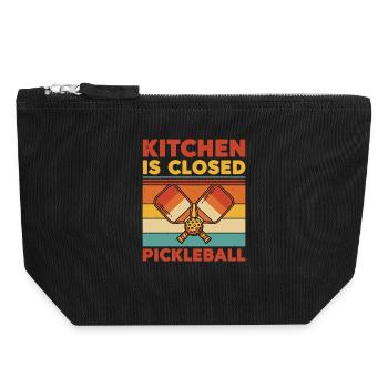 Pickleball-Küche ist geschlossen lustiger Spieler - Canvas Reißverschluss-Täschchen (18 x 19 cm) - Schwarz - Vorne