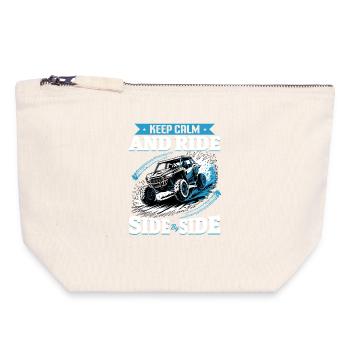 UTV Off Road 4 Wheeler Side by side - Canvas Reißverschluss-Täschchen (18 x 19 cm) - Naturweiß - Vorne