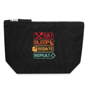 Anesthesiologist Eat Sleep Sedate Anesthesia - Canvas Zip Pouch 18 x 19 cm - black - Front