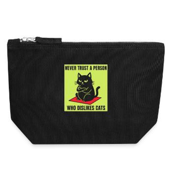Never trust cat haters - Canvas Zip Pouch 18 x 19 cm - black - Front