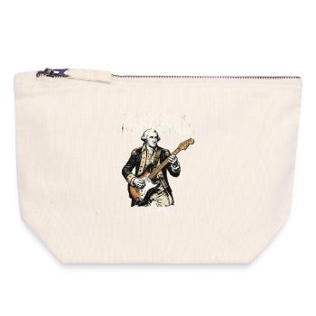 George Washington Playing Electric Guitar Rocker - Canvas Zip Pouch 18 x 19 cm - nature - Front