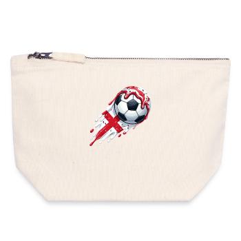 Red and White Melting Icecream Football Ball Art - Canvas Zip Pouch 18 x 19 cm - nature - Front
