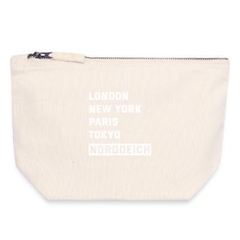 Vacances de la mer du Nord LONDRES, NEW YORK, PARIS NORDDEICH - Pochette zippée en toile 18 x 19 cm - blanc naturel - Devant