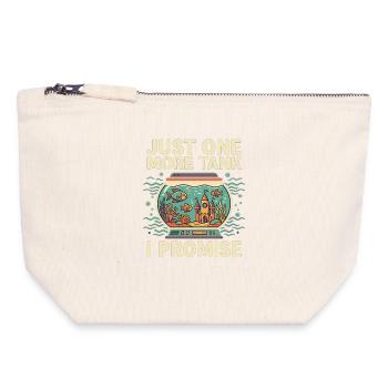 Aquarium qui dit des poissons drôles - Pochette zippée en toile 18 x 19 cm - blanc naturel - Devant