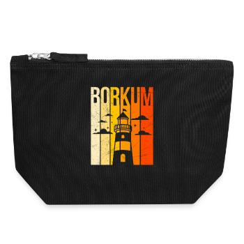 Borkum Island BORKUM North Sea Holiday Funny - Canvas Zip Pouch 18 x 19 cm - black - Front