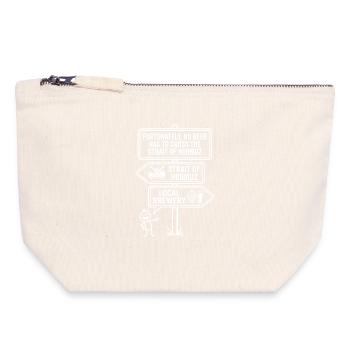 Heureusement, pas d’humour à la bière à la manière d’Hormuz - Pochette zippée en toile 18 x 19 cm - blanc naturel - Devant