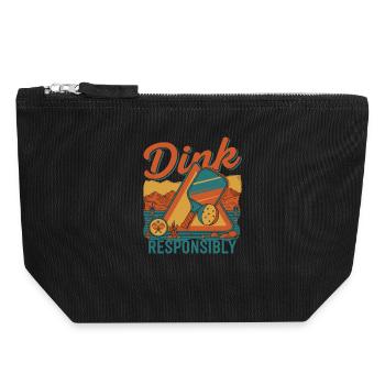 Joueur drôle de pickleball Dink Responsible Love - Pochette zippée en toile 18 x 19 cm - noir - Devant
