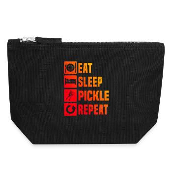 Pickleball Athlet Geschenk für pickleball pro Fans - Canvas Reißverschluss-Täschchen (18 x 19 cm) - Schwarz - Vorne