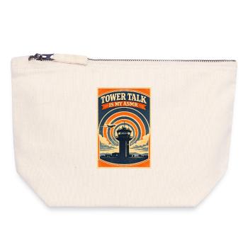 Pure tower radio | Plane Spotter Aviation - Canvas Zip Pouch 18 x 19 cm - nature - Front