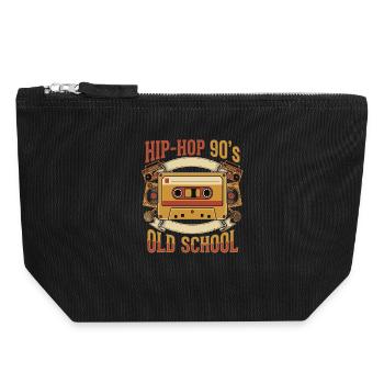 Hip Hop 90s Old School Kassette Retro - Canvas Reißverschluss-Täschchen (18 x 19 cm) - Schwarz - Vorne