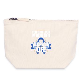 Sensibilisation à l’alopécie Perte de cheveux à l’alopécie areata - Pochette zippée en toile 18 x 19 cm - blanc naturel - Devant
