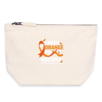 Sensibilisation à la sclérose en plaques avec le ruban orange - Pochette zippée en toile 18 x 19 cm - blanc naturel - Devant
