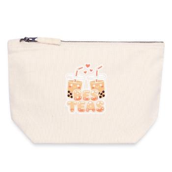 Boba Best Teas Süße Bubble Tea Liebhaber Freunde - Canvas Reißverschluss-Täschchen (18 x 19 cm) - Naturweiß - Vorne