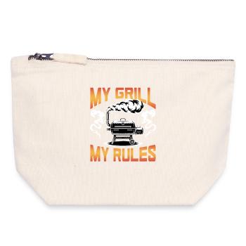 BBQ Grilling Meat Smoking Barbecue - Canvas Zip Pouch 18 x 19 cm - nature - Front