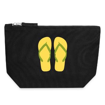 Sonnengelbe Flipflops - Canvas Reißverschluss-Täschchen (18 x 19 cm) - Schwarz - Vorne
