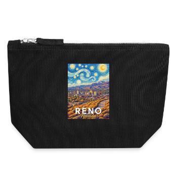Reno Nevada starry sky over desert city - Canvas Zip Pouch 18 x 19 cm - black - Front