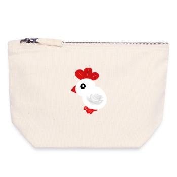 Poussin, bébé, poulet, enfant de Pâques - Pochette zippée en toile 18 x 19 cm - blanc naturel - Devant
