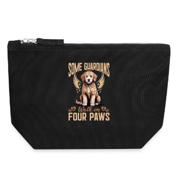 Race de chien Goldendoodle - Pochette zippée en toile 18 x 19 cm - noir - Devant