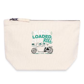 Vélo cargo Kids Loaded - Pochette zippée en toile 18 x 19 cm - blanc naturel - Devant