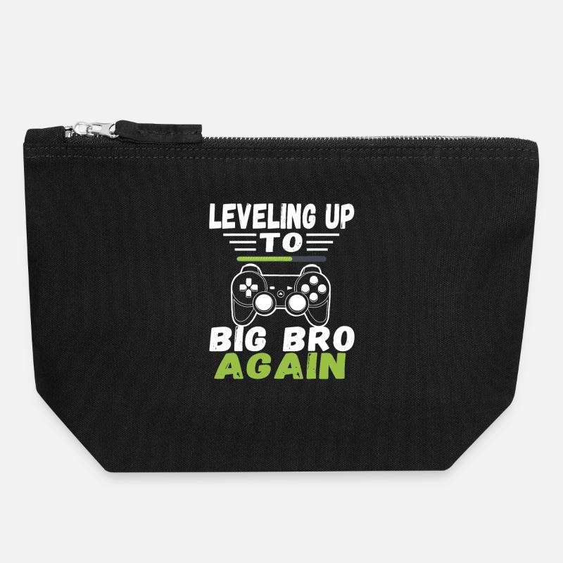 Leveling Up to Big Bro Again - Canvas Zip Pouch 18 x 19 cm - black