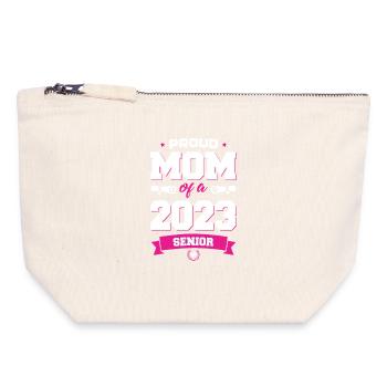 Proud Mom 2023 Senior - Pochette zippée en toile 18 x 19 cm - blanc naturel - Devant