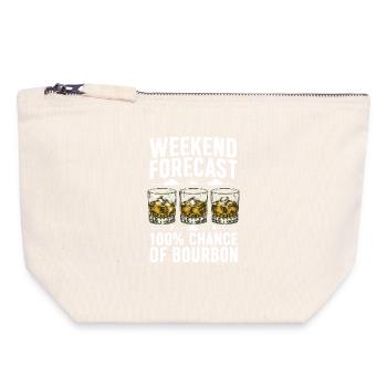 Weekend Forecast Bourbon Humor Design - Canvas Reißverschluss-Täschchen (18 x 19 cm) - Naturweiß - Vorne