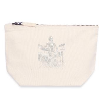 Franklin Pierce plays drums - Canvas Zip Pouch 18 x 19 cm - nature - Front