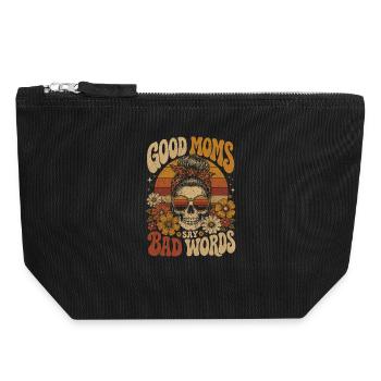 Good moms say bad words - Canvas Zip Pouch 18 x 19 cm - black - Front