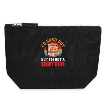N’abandonnez pas les jeux de machines à sous rétro de casino - Pochette zippée en toile 18 x 19 cm - noir - Devant